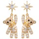 Adorable Rhinestone Teddy Bear Drop Earrings image