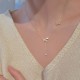 Gold Color Zircon Bow Pendant Necklace For Women image