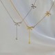 Gold Color Zircon Bow Pendant Necklace For Women image