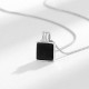 Black Square Pendant Necklace For Women-Silver image