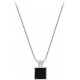 Black Square Pendant Necklace For Women-Silver image