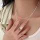 Double Strand Sterling Silver Pearl Pendant Necklace image