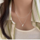 Double Strand Sterling Silver Pearl Pendant Necklace image