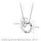 Sterling Silver Double Circle Necklace with Diamonds image