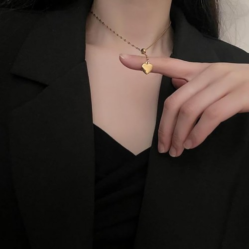 Gold Heart Pendant Necklace For Women image