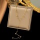 Gold Plated Y Shaped Bead Chain Necklace image