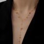 Gold Plated Y Shaped Bead Chain Necklace 