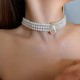 Vintage Faux Pearl Choker Necklace Pendant image