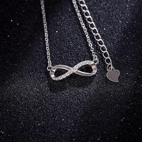 Sterling Silver Infinity Necklace And Earrings Set image