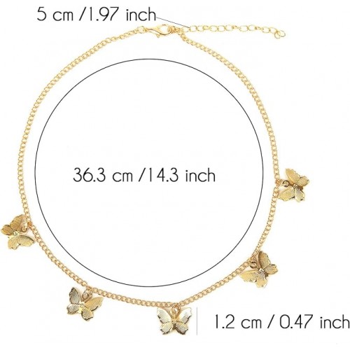 Butterfly Charm Adjustable Chain Necklace For Women image