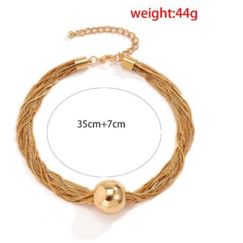 Multi-Material Big Ball Choker Necklace For Women image