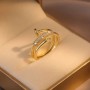 14K Gold Luxurious Screw Ring for Women 