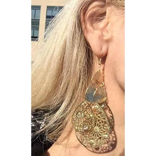 Women's Gold Dangle Chandelier Earrings image