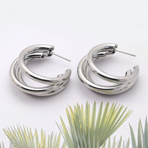 Silver Twisted Hoop Earrings Effortlessly Elegant image