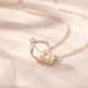 Sterling Rose Gold Double Circle Necklace With Diamonds image