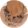 Bohemian Multi Layer Necklace Set With Crystals-Purple