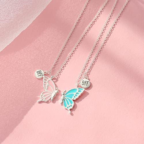 BFF Butterfly Necklaces Show Your Best Friend-Silver image