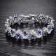  Royal Blue Crystal CZ Silver Plated Bracelet image