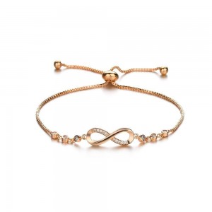 Stylish Infinity Bracelet With Adjustable Chain-Gold