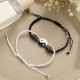 Black And White Yin Yang Charm Best Friend Bracelets-Gold image