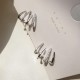  Glamorous Silver Claw-Shaped Stud Earrings With Rhinestones image