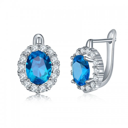 Sterling Blue Cubic Zirconia Stud Earrings image