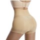 Biege High-Waisted Butt Lifter Shorts with Mesh Panels image