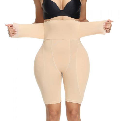 High Waist ShapeWear With Hip Pads - Beige image