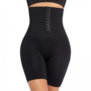 High Waist Shape Wear With Hip Pads And Corset-Black