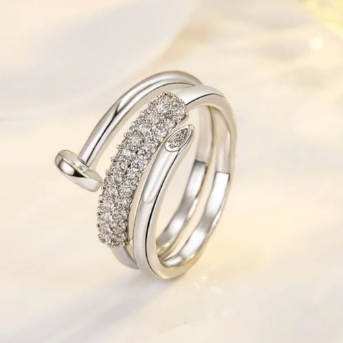 14K Silver Luxurious Screw Ring for Women image