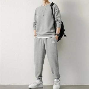 Men's Waffle Tracksuit For Spring & Autumn (2Pcs) Grey