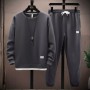 Men's Waffle Tracksuit For Spring & Autumn (2Pcs) Dark Grey