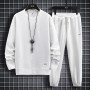 Men's Waffle Tracksuit For Spring & Autumn (2Pcs) White