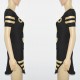 Slim Body-con Stylish Printed Mini Dress For Women-Black image