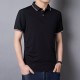 Men's Casual Button Up Short Sleeve Lightweight Polo Shirt-Black image