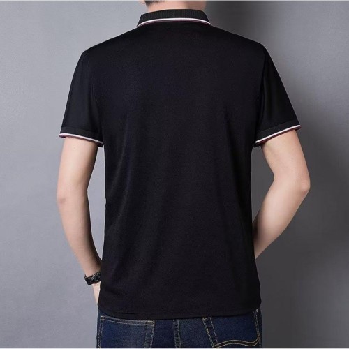 Men's Casual Button Up Short Sleeve Lightweight Polo Shirt-Black image