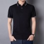 Men's Casual Button Up Short Sleeve Lightweight Polo Shirt-Black