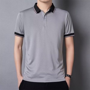 Men's Casual Button Up Short Sleeve Lightweight Polo Shirt - Grey