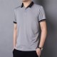 Men's Casual Button Up Short Sleeve Lightweight Polo Shirt - Grey image