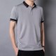 Men's Casual Button Up Short Sleeve Lightweight Polo Shirt - Grey image