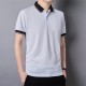 Men's Casual Button Up Short Sleeve Lightweight Polo Shirt - White image