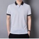 Men's Casual Button Up Short Sleeve Lightweight Polo Shirt - White image