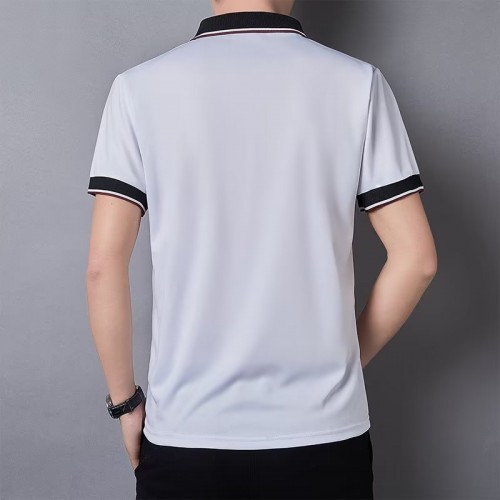 Men's Casual Button Up Short Sleeve Lightweight Polo Shirt - White image