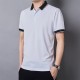 Men's Casual Button Up Short Sleeve Lightweight Polo Shirt - White image