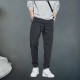 Men's Casual Pants Elastic Waist Straight Legging Trouser - Dark Grey image