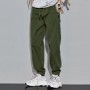 Men's Casual Pants Elastic Waist Straight Legging Trouser - Dark Green