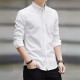 Men's Long Sleeved Casual Thin Oxford Shirt - White image