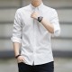 Men's Long Sleeved Casual Thin Oxford Shirt - White image