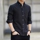 Men's Long Sleeved Casual Thin Oxford Shirt - Black image