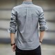 Men's Long Sleeved Casual Thin Oxford Shirt - Grey image